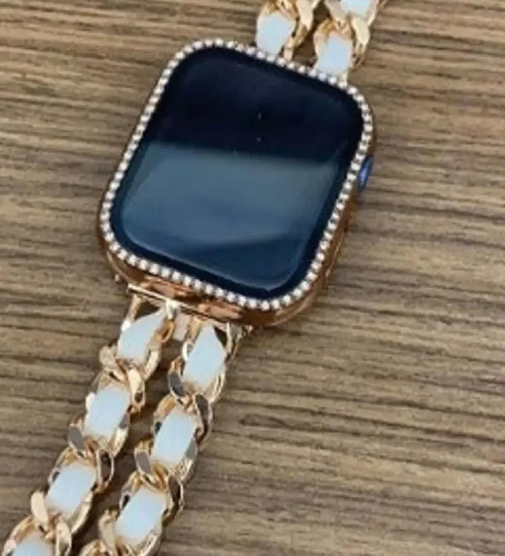 Bling Case Cover Compatible Apple Watch Band 44mm Series 6/5/4 silver